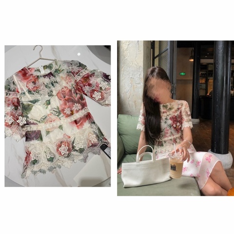 dolce & gabbana 真絲花卉立體設計 上衣