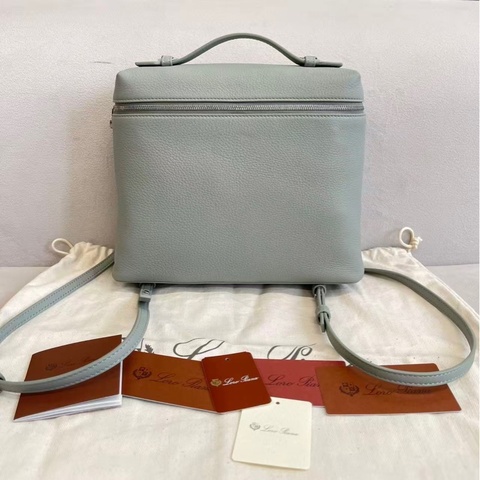 99新❤️LP諾悠翩雅 ExtraPocket L23.5徽標銀扣 雙拉鍊開合雙肩包 桉樹色