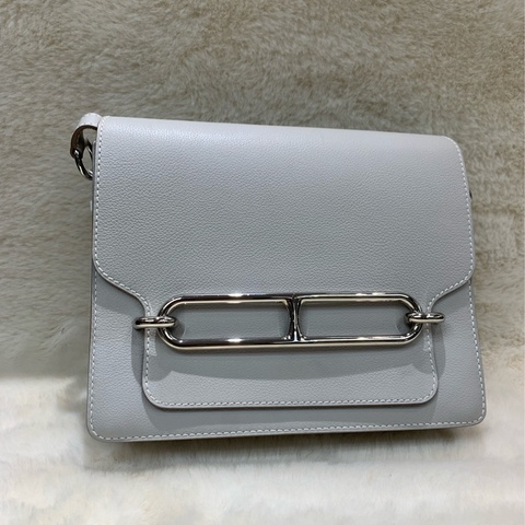 Hermes Roulis 23奶灰色銀扣豬鼻袋 C stamp