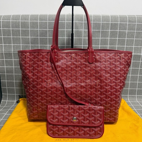 高雅德/Goyard SAINTLOUIS小號包子母包單肩包購物袋托特包 紅色
