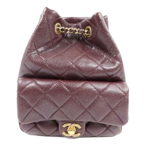 CHANEL 牛皮皮革Backpack鏈帶背包