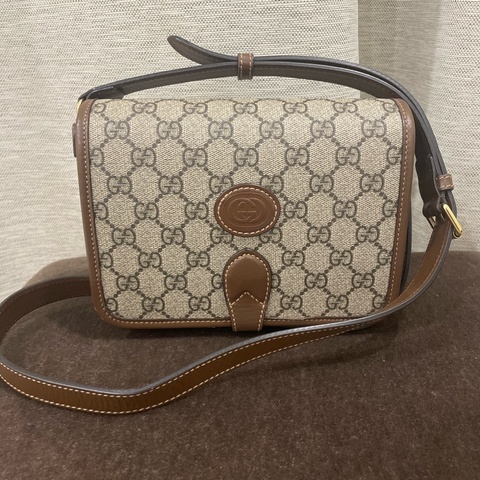 GUCCI Retro經典帆布斜背包 防潑水PVC