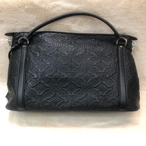 LV 路易威登 黑色全皮老花 手拎上肩包