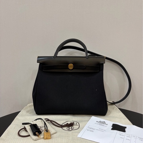 Hermes/愛馬仕 herbag31黑金 B刻