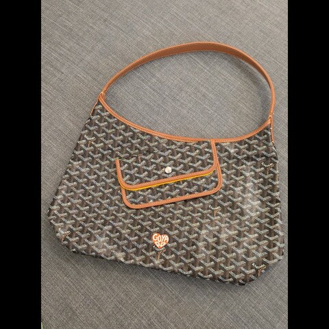 Goyard 愛心塗鴉 hobo 黑棕色 肩背包 雙面可以背 就像一次擁有兩顆包