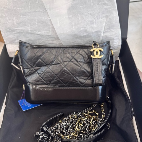 香奈兒Chanel  復古 光滑小牛皮 銀色與金色金屬 流浪包