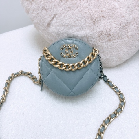 Chanel 19 灰色小圓餅/小廢包