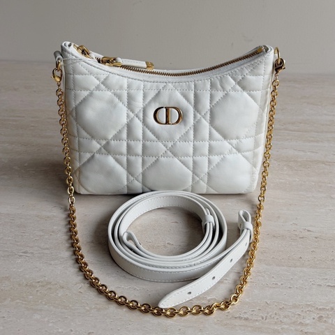 Dior迪奧Miss Caro白色鏈條包 底長21cm🈚附件