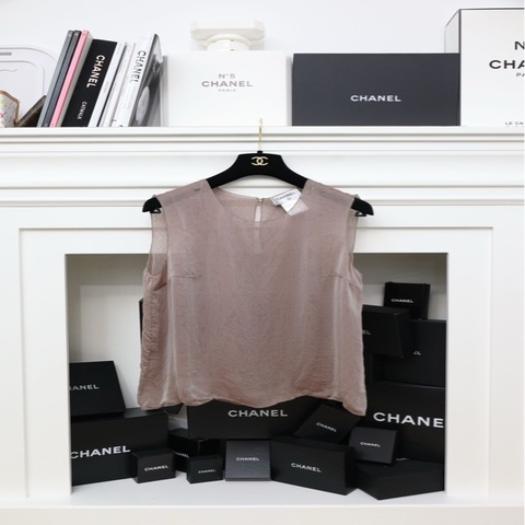 Chanel 09年淡紫色真丝背心马甲上衣