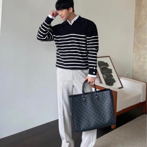 Louis Vuitton路易威登 GRAND SAC 黑花 公文包 拼皮tote 尺寸42×32 內包可單獨拆下