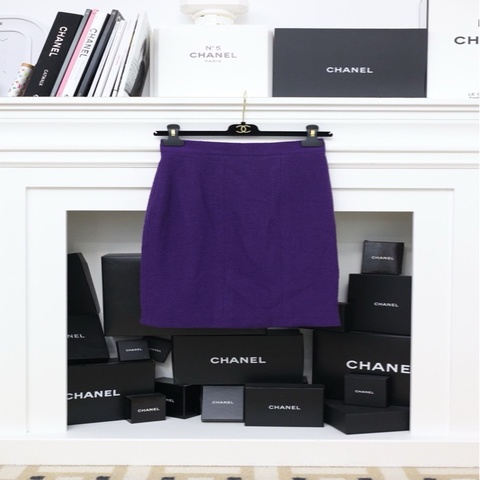 Chanel紫色羊毛半裙