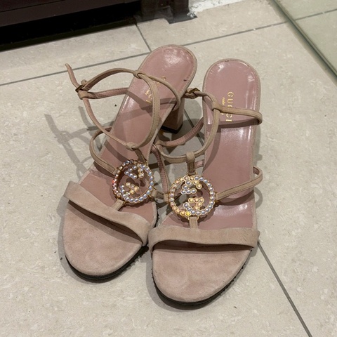 全新閒置🌷#Gucci #櫻花粉 #高跟涼鞋 #37.5碼 #已貼底
