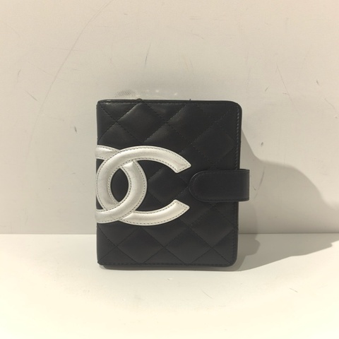 CHANEL香奈兒 康鵬銀色logo標錢包