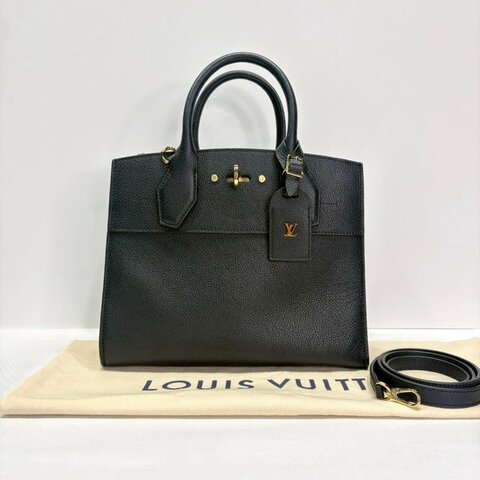 LV City Steamer PM牛皮手提包