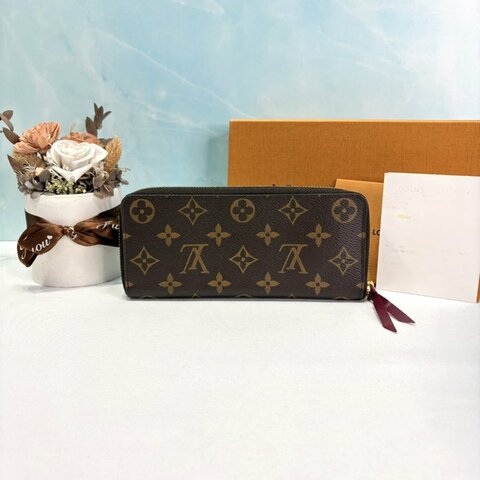 LV Clemence老花ㄇ字拉鍊長夾