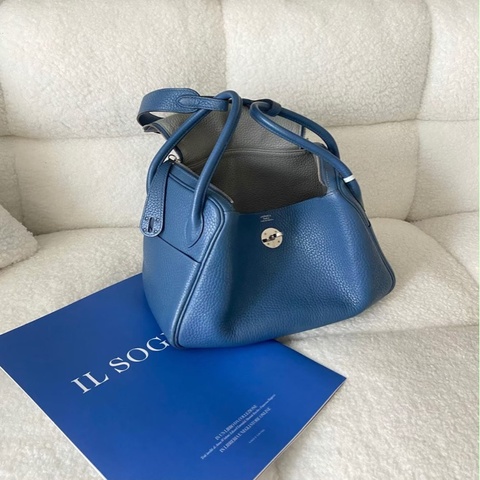 Hermes Lindy 26  瑪瑙藍拼海鷗灰