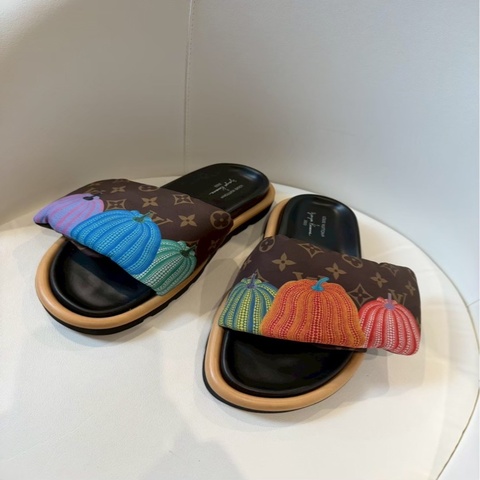 Louis Vuitton✨LV草間彌生聯名魔鬼氈南瓜拖鞋 #40 MA0213