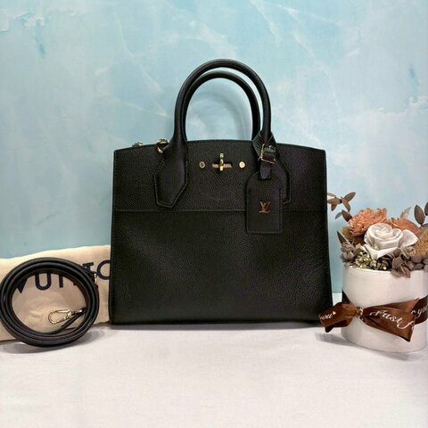 LV City Steamer PM小牛皮手提包