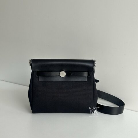 99新🆕 Hermès 愛馬仕 Mini Herbag 黑色銀釦