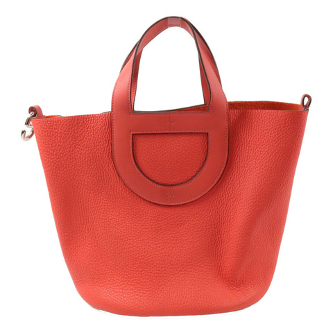 HERMES Clemence皮革In The Loop 23手挽袋Rose Texas