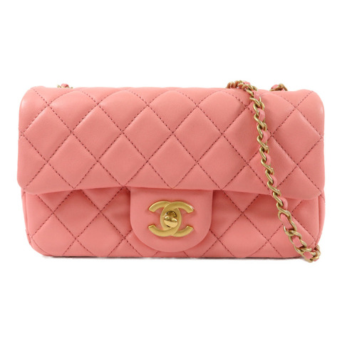 CHANEL 羊皮皮革Mini Flap Bag With Gold Ball鏈帶肩背袋