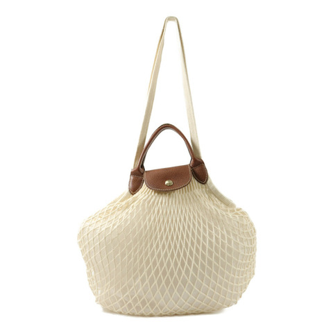 Longchamp 針織布料Le Pliage Filet L Mesh Bag手挽肩背兩用袋