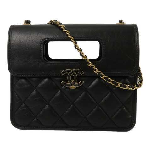 CHANEL 牛皮皮革Mini Flap鏈帶手挽肩背兩用袋