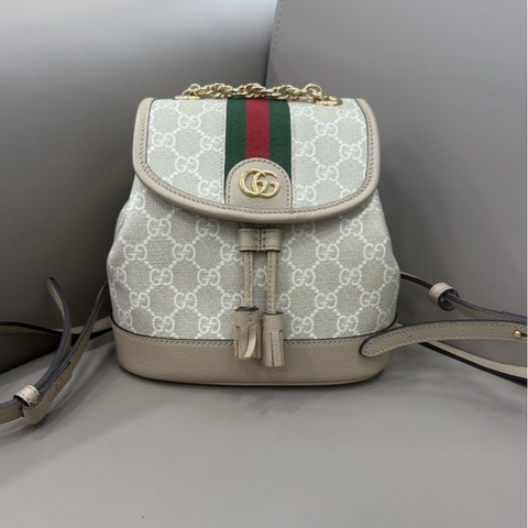 古馳/Gucci 燕麥色Ophidia系列迷你背包