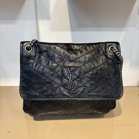 YSL 黑復刻牛皮Niki大號