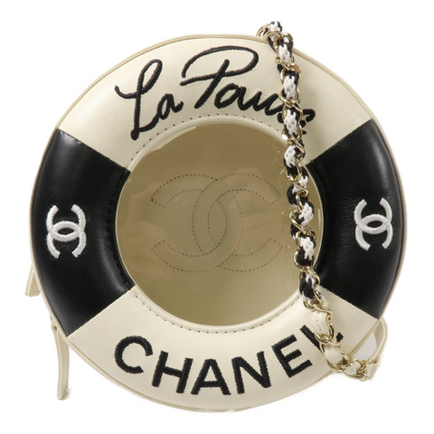 CHANEL 羊皮皮革La Pausa Lifesaver Chain Shoulder鏈帶肩背袋