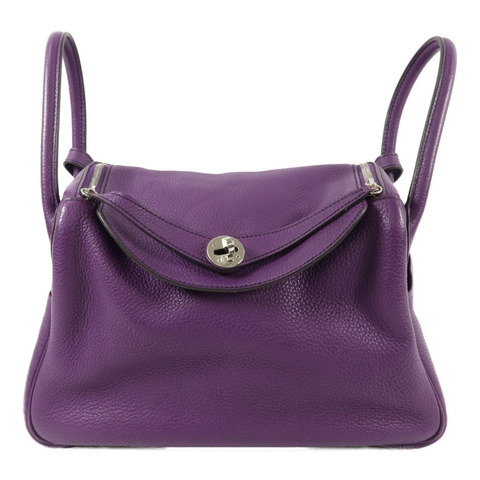 HERMES Clemence皮革Lindy 30手挽肩背兩用袋Ultraviolet/Bleu Obs