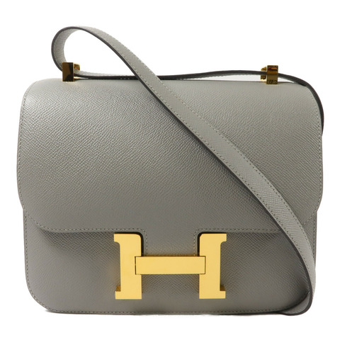 HERMES Epsom皮革Constance 24肩背袋Gris Mouette