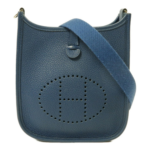 HERMES Clemence皮革Evelyne TPM肩背袋Bleu De Prusse