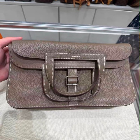 Hermes Halzan 25  大象灰銀扣
