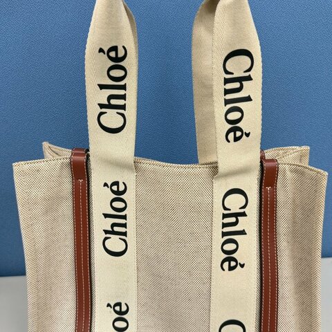 Chloe Woody tote bag帆布托特包(中號/經典咖啡色)