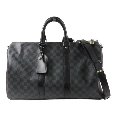 LOUIS VUITTON Damier Graphite Keepall 45 Bandouliere手挽肩背兩用袋