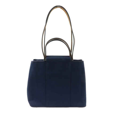 HERMES 帆布Cabag PM手挽肩背兩用袋Bleu Indigo
