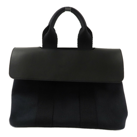 HERMES Toile H帆布Valparaiso PM手挽袋Noir