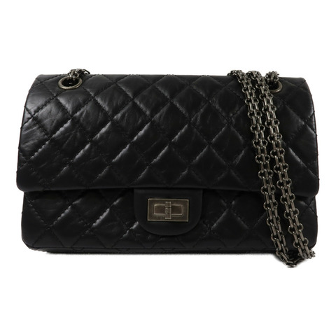 CHANEL 牛皮皮革2.55 Small鏈帶手挽肩背兩用袋