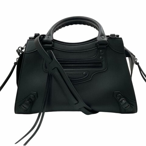 BALENCIAGA 巴黎世家 NEO CLASSIC CITY 兩用機車包 皮革 黑色 黑釦 SMALL