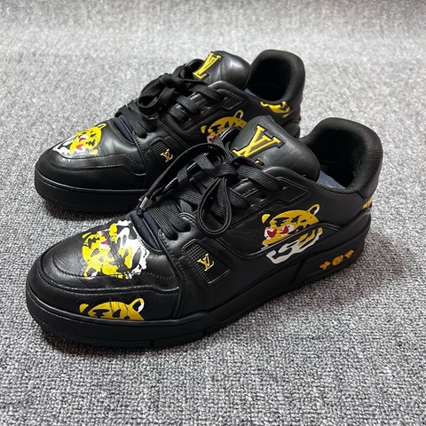 Louis Vuitton 路易威登 LV nigo聯名款 trainer 板鞋 愛心老虎 黑色/41碼