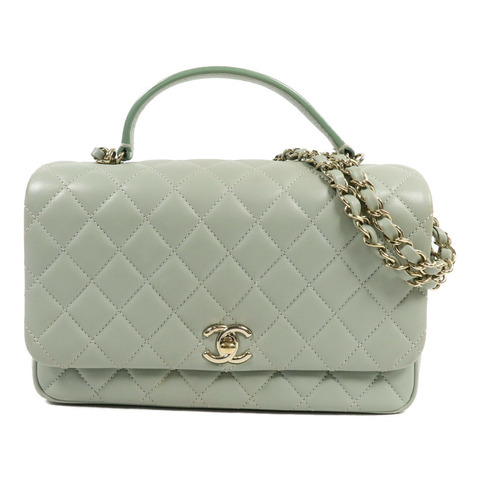 CHANEL 牛皮皮革Top Hander Flap Bag手挽肩背兩用袋