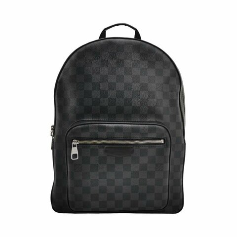 Louis Vuitton (LV) Josh牛皮棋盤格字母Logo雙肩包晶片款