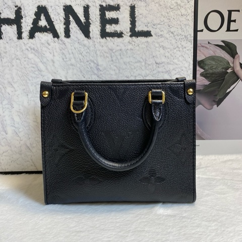 LV/路易威登 Onthego 黑色壓紋托特包手提包斜挎包 芯片款