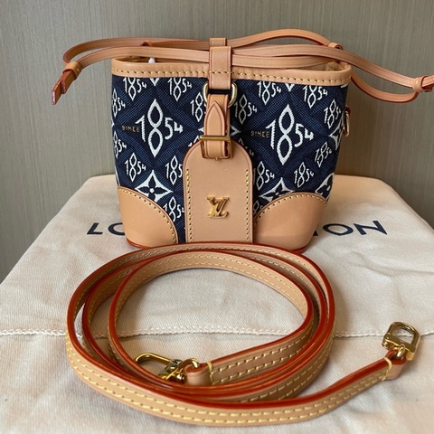 Lv 路易威登 1854系列丹寧燒賣 斜背包 配件：肩帶 塵袋