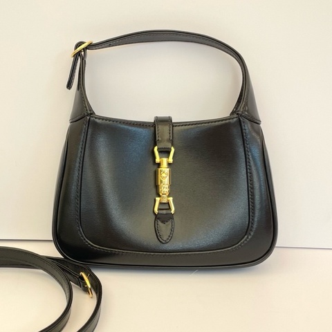Gucci古馳 Jackie 1961 mini黑金腋下包尺寸：18*3*13