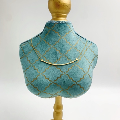 Tiffany蒂芙尼 大號微笑弧形吊墜 18k金 鏈長：46.5cm