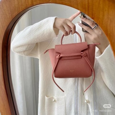 CELINE 粉金鯰魚 nano手提肩背斜背包16*13*9 98新配件塵袋