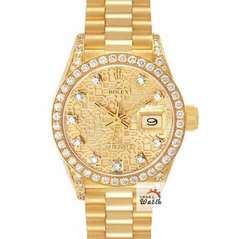 【大眾名錶】ROLEX勞力士69178 Datejust 蠔式女錶 18K金 後加鑽圈/鑽腳 金十鑽 大眾名錶B1457