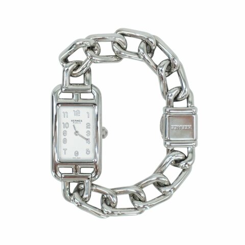 Hermes Nantucket 鎖鏈精鋼腕錶-29mm(銀)